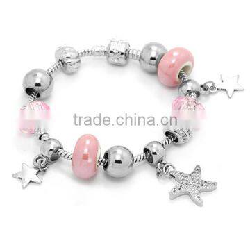 TKB-B0405 Pink Beads Fashion Bracelet Filigree Jewelry New Design Cute Fashion Jewelry 2015 Friendship Gifts For Girl