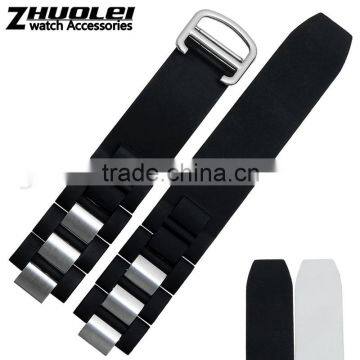 Mens Silicone Rubber Waterproof Diver Watch Strap Band 21mm photo-4