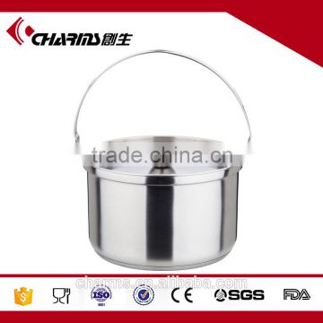 2016 new design portable stainless steel camping pot for picnic