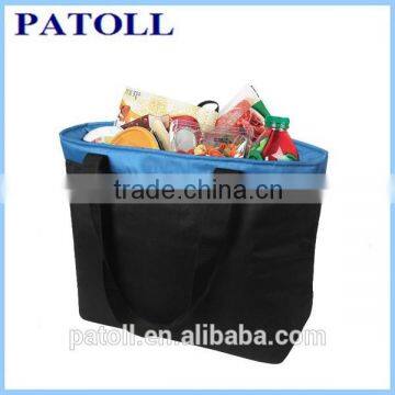 Hot and cold 6 can lunch beer polyester promotional foldable neoprene fitness cooler bag for frozen food,ice cooler bag