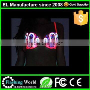 Excellent quality hot sale factory price indian women EL wire light up bra