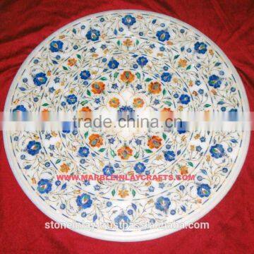 Inlay Marble Dining Table Top, Marble Inlay Table Top, Stone Inlay Table Top