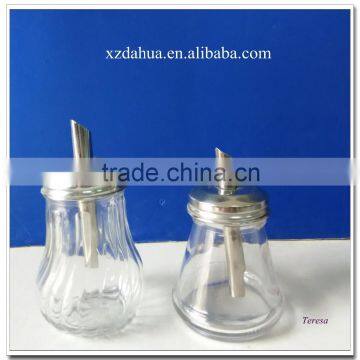 high quality empty glass spice jar with metal lid