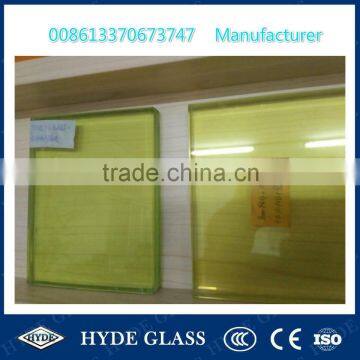 China golden yellow laminated building glass