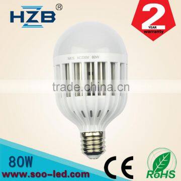 80W Led E40 Aluminum Housing Bulb High Lumen High Bay Light With 2 Years Warranty