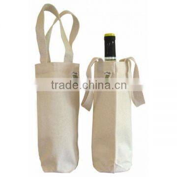 custom design promotional single bottle canvas wine bag