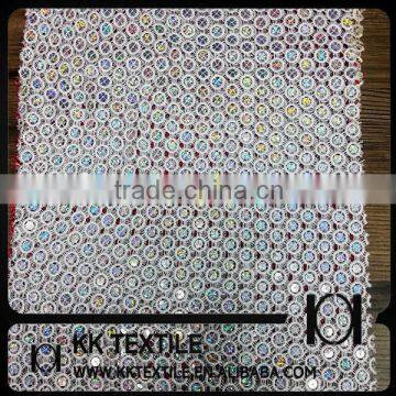 Glitter sequin netted lace fabric