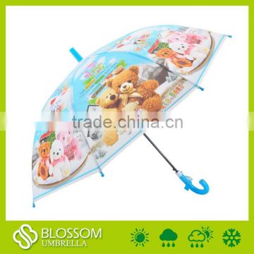 Hot sell Plastic handle poe animal print stick umbrella