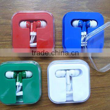 Square shape promotion cheap earphone case