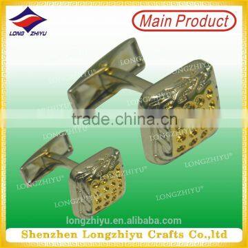 Two-tone plating stainless steel cufflink blanks vaccum plating cufflinks