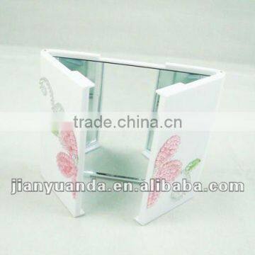 Beautiful Plastic Folding Table Top Cosmetic Mirror With Crystal photo-4
