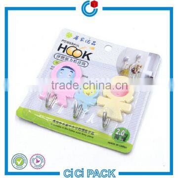 Convenient hot sale blister pothook packaging with back card