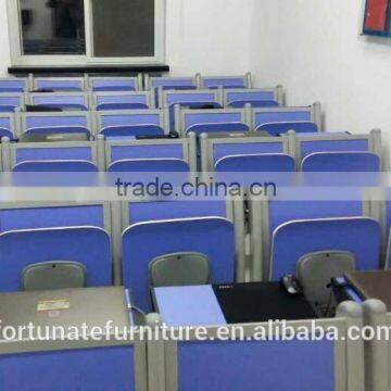 Blue Bent Plywood Seat and Back Lecture Hall Folding Chair photo-2