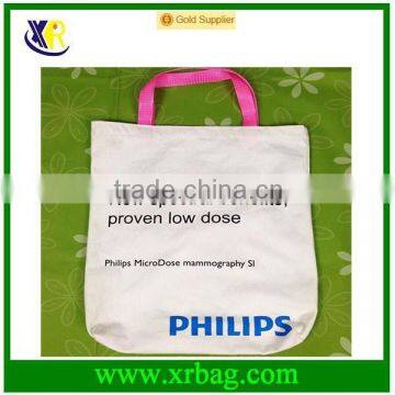 Custom cotton tote bag with logo and webbing handle