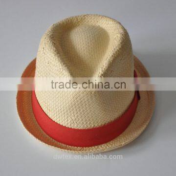 High Quality Red Band 100% Paper Straw Forage Hat