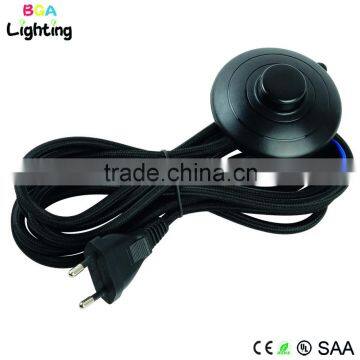 Braided wire cover with foot switch and AC EU plug cord for pendant lights
