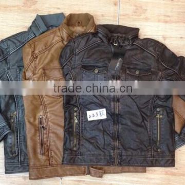 2014 men fashion PU Jacket/coat stock