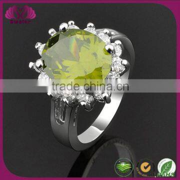Lucky Stone Flower Ring Yellow Topaz Ring