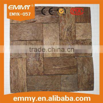 strip wooden material cheap high quality coconut mosaic shell for wall tile