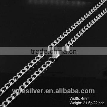 JZCS-040 Machine made Sterling silver chain real silver chain with men model