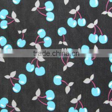Blue Cherry Mesh Spandex Nylon 4070 Elastic Silk Chiffon Floral Printed Fabric photo-3