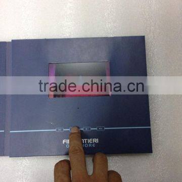 2014 hot selling 4.3" paper video booklet, 4.3" video in print, lcd video cards