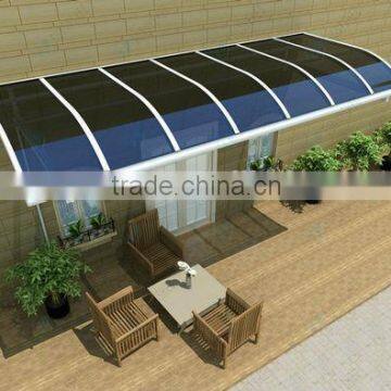 DIY sun shading with aluminum frame polycarbonate roof