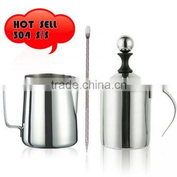 milk frother, milk foam maker,stainless steel milk frother with milk jug set