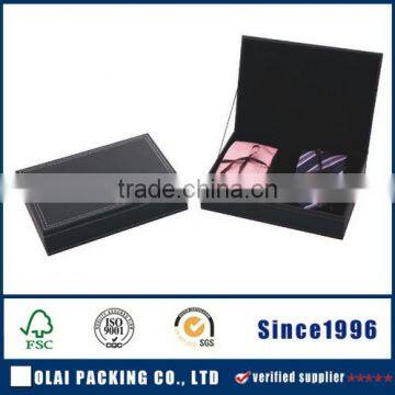 2014 Paper Made Luxury Black Silk Tie Box Wholesale