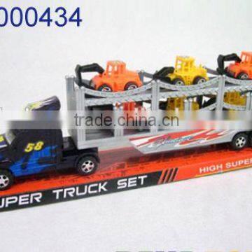 Cheap toy for kids plastic large tow trucks with 6 small construction trucks