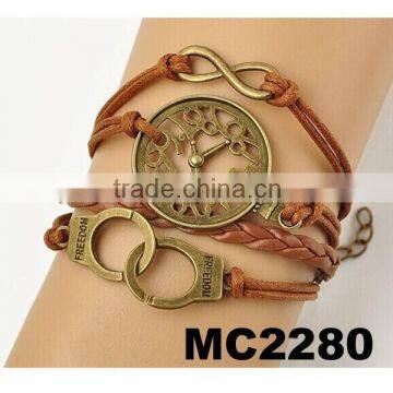 Cheap Personalised Braided Leather Rope Infinity One Direction Bracelets photo-4