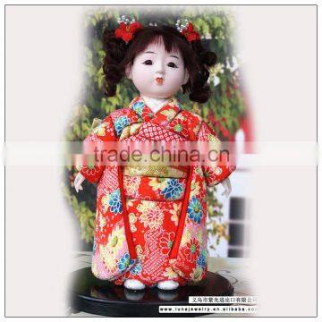 100% Handmade Carfts Oriental doll ,japanese kid doll statue