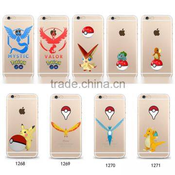 Transparent Pokemon go Phone Case Cover for i Phone 6s Pokemon for Iphone 7 Pokemon for Samsung EgS7 S5 S6 Edge