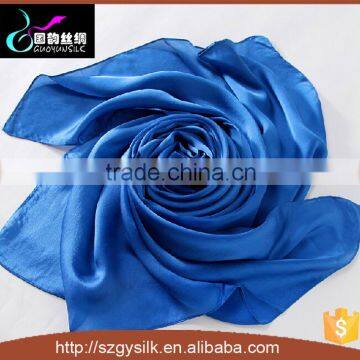 plain dyed length blue color silk shawls