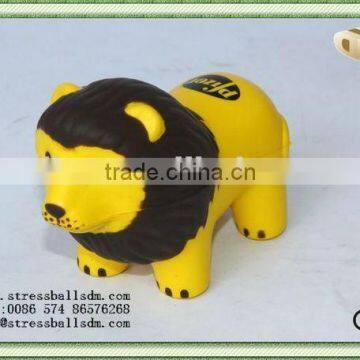 PU anti-stress yellow logo lion for toys and promotions