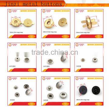 Jinzi metal push buttons for handbags/garments/jeans