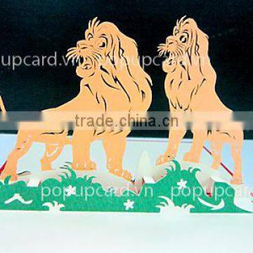 Lion greeting pop up card