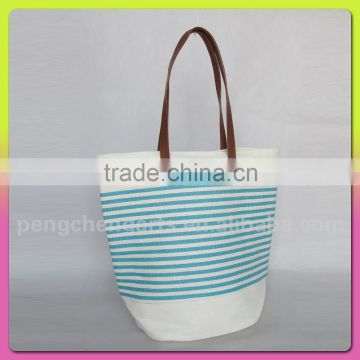 Simple and easy women's beach bag with polyester handbag