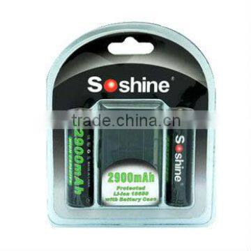 Soshine 18650 2900mah protected Li-ion battery with battery case