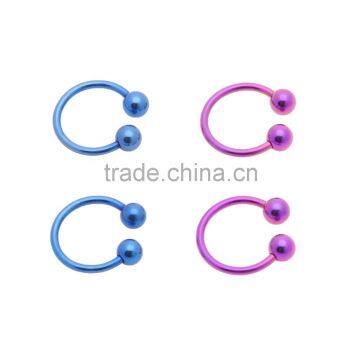 100 PCS Ion Plated Over 316L [Anodized Titanium] Nose Hoop Ring in 18G /16G/14G Inside Diameter Various From 6/8/10/12mm.