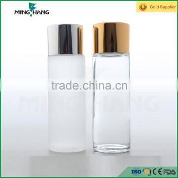 100ml frosted round glass lotion bottle with screw cap