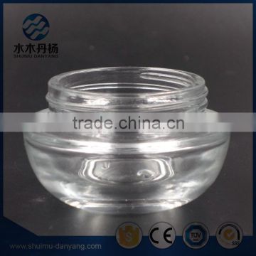 Fancy 50ml round glass cosmetic jar with lid