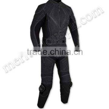 Black Motorbike Leather Racing Suits