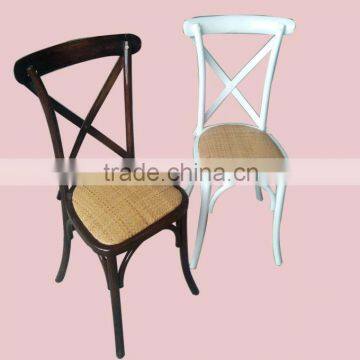 Oak Wood French Style Antique Stacking Cross Back Wedding Dining Chair photo-3