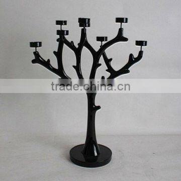 DS11106-3 resin black paint tree branch candle holder candlestick