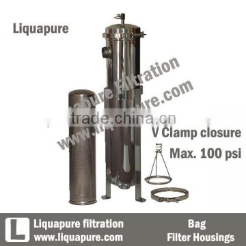 stainless steel single multi bag filter housing for liquid filtration