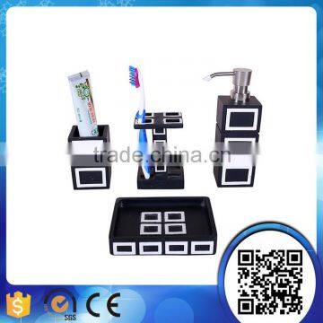 Wholesale Modern 4pcs Black Bathroom Accessory Set White Decoration Bathroom Accessories Set