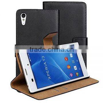 PU Leather Full Body Case with Stand and Card Slot for Sony Xperia T3, For Sony Xperia T3 PU Leather Cover