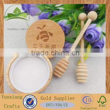 beech wood honey bottle wooden cap lids with engraving laser logo