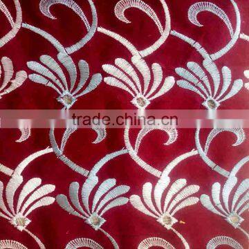 chinese style fabric modern maple leaf African emboridery fabric